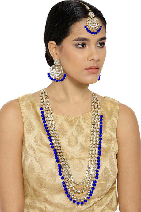 Buy Women's Alloy Necklace Set in Blue