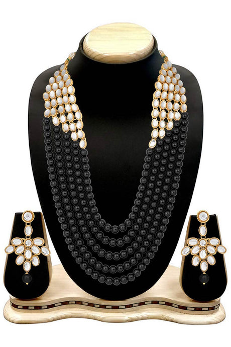 Buy Women's Alloy Bead Necklaces in Black - Back