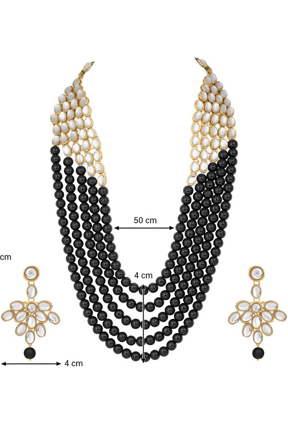 Buy Women's Alloy Bead Necklaces in Black - Front