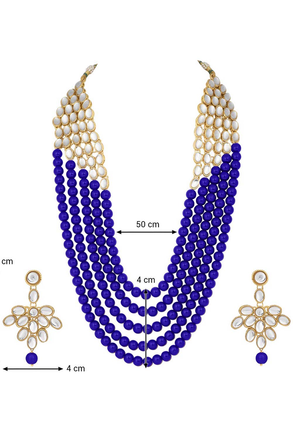 Buy Women's Alloy Bead Necklaces in Blue - Front