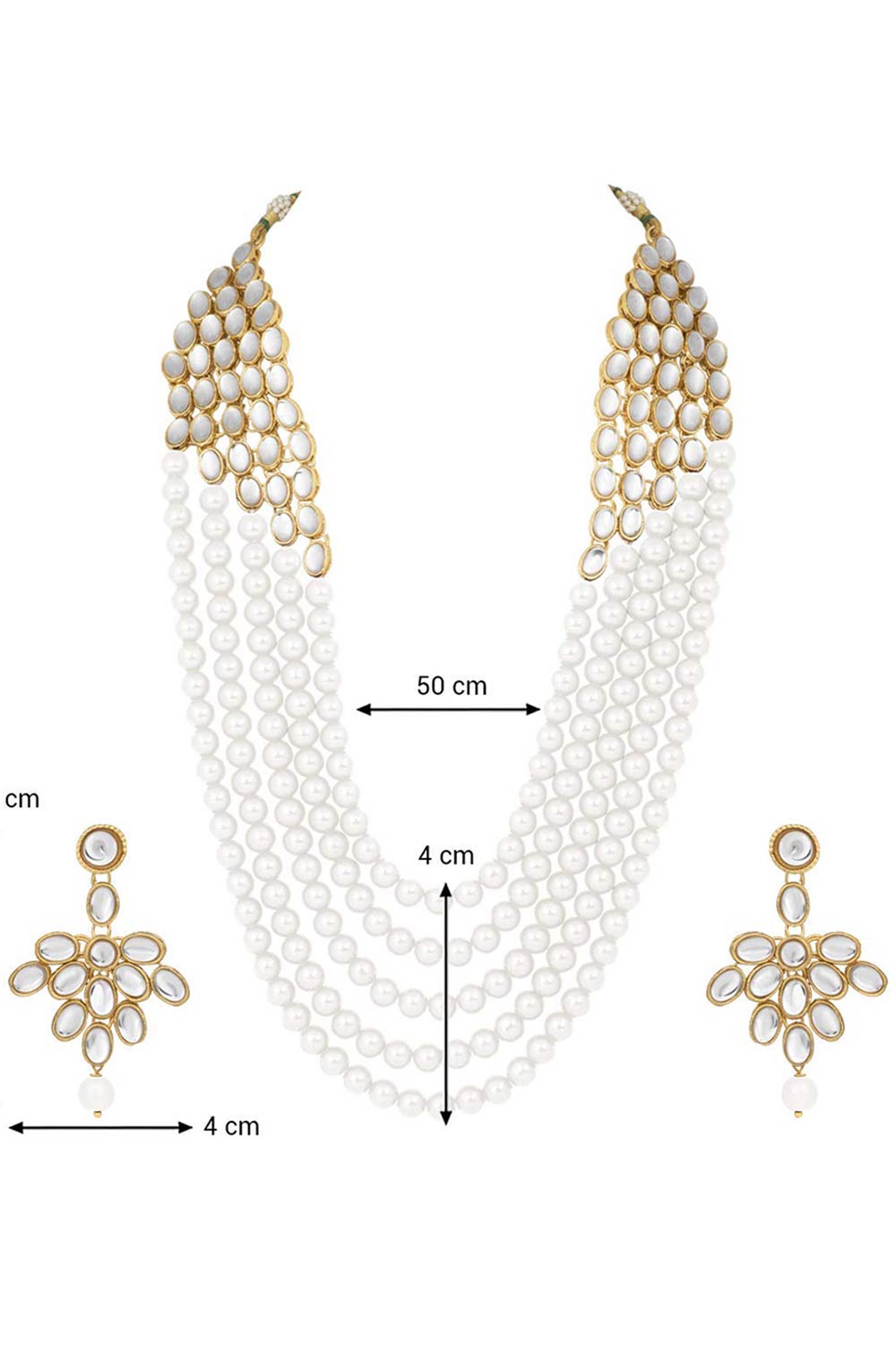 Buy Women's Alloy Bead Necklaces in White - Front