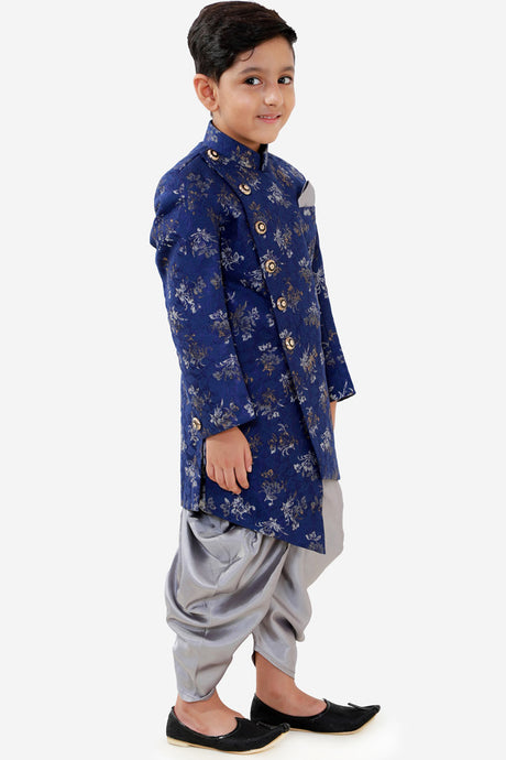 Shop Boy's Sherwani and Dhoti Set in Blue