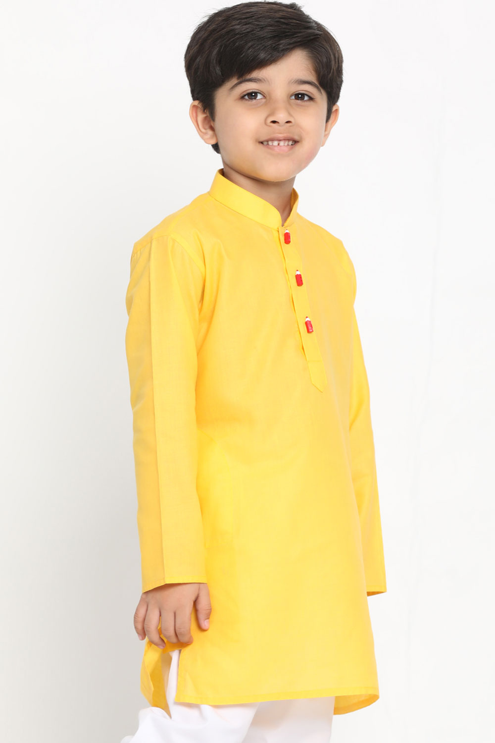 Shop Boys Solid Kurta in Yellow