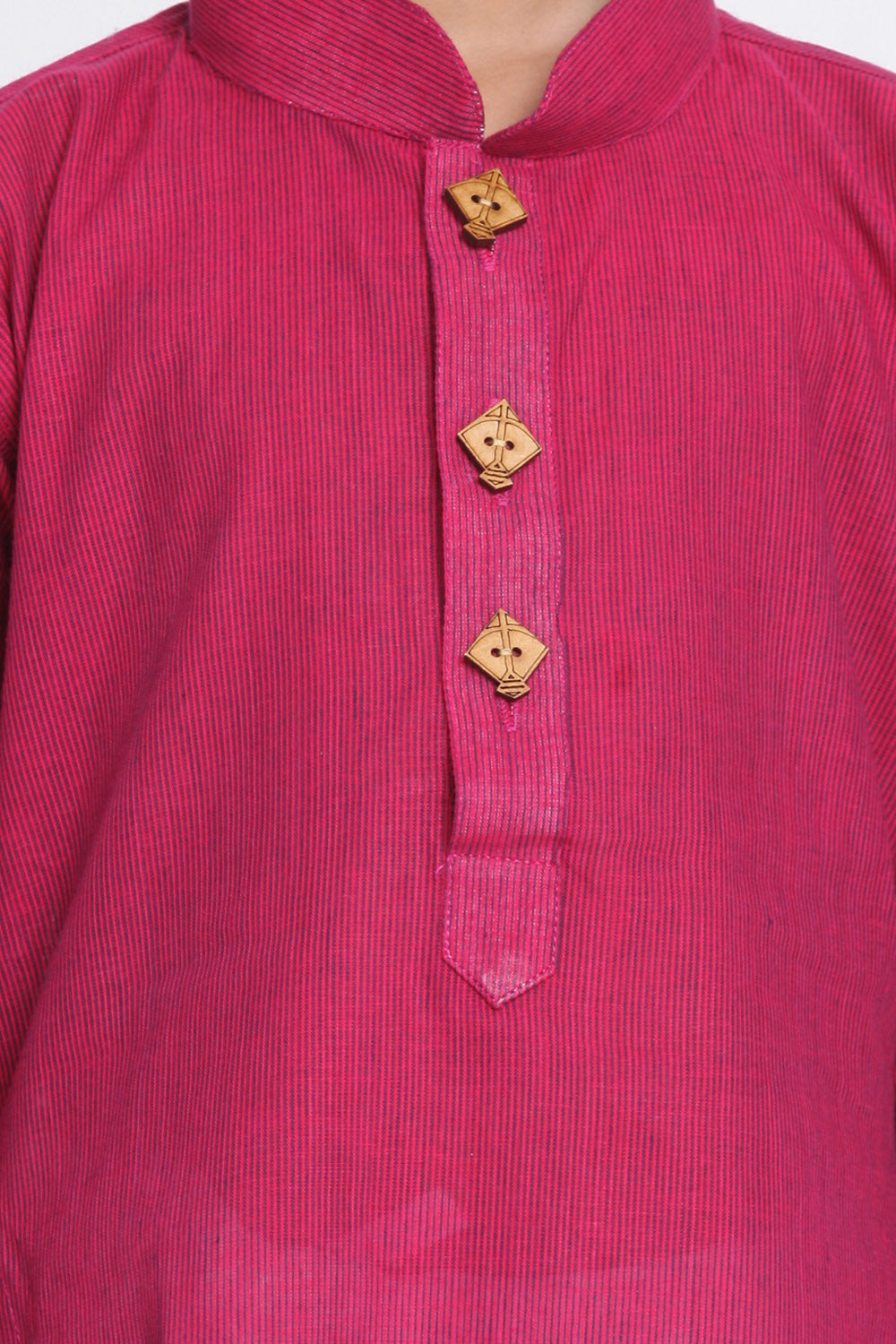 Boy's Blended Cotton Kurta Set In Purple