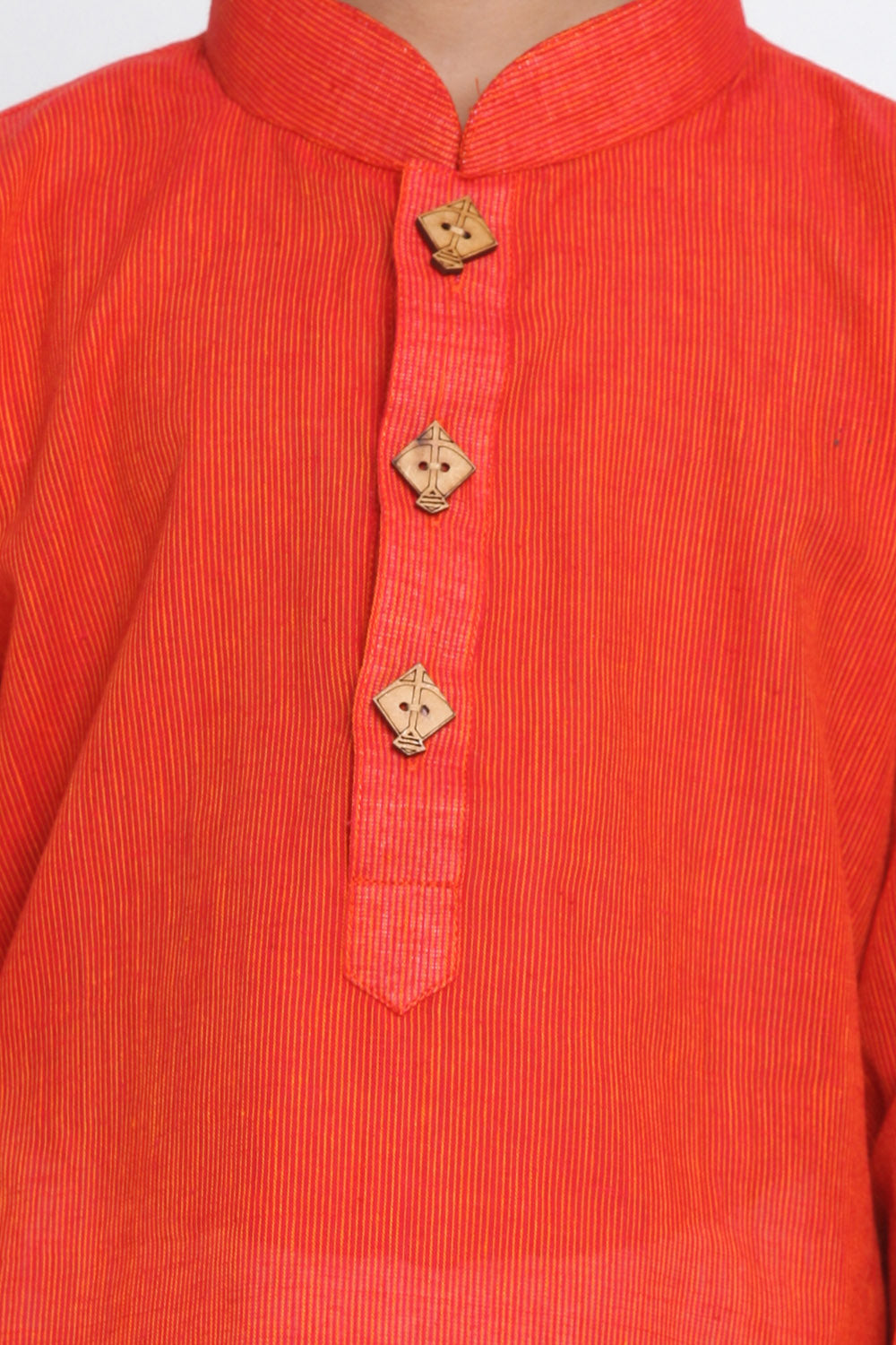 Boy's Blended Cotton Kurta Set In Red