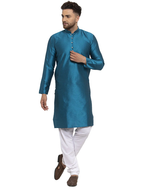 Men's Peacock Jacquard Geometric Kurta Top