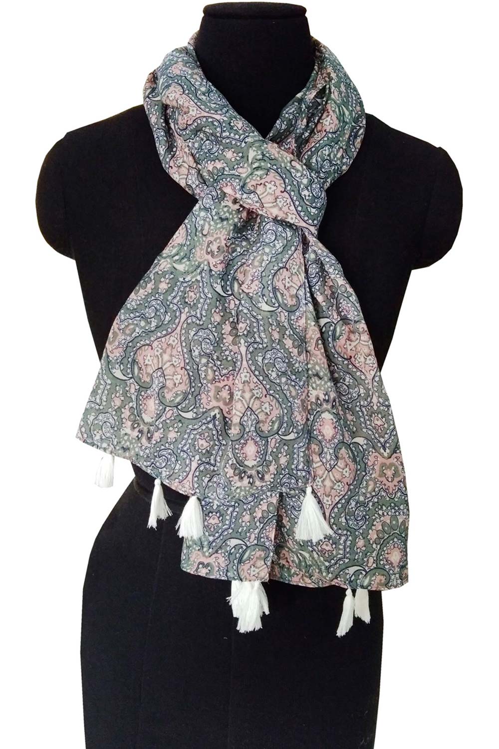 Grey Polyester Scarf