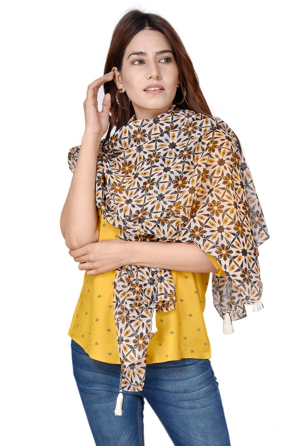 Beige Polyester Scarf