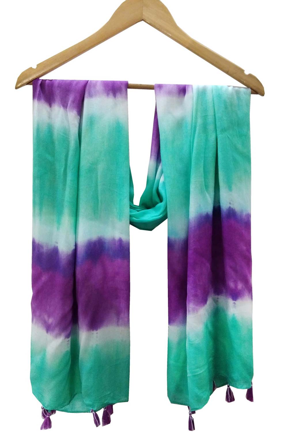 Turquoise And Purple Viscose Scarf