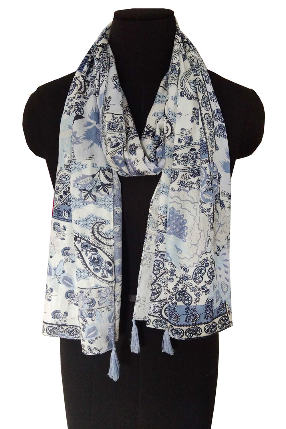 Blue Viscose Scarf