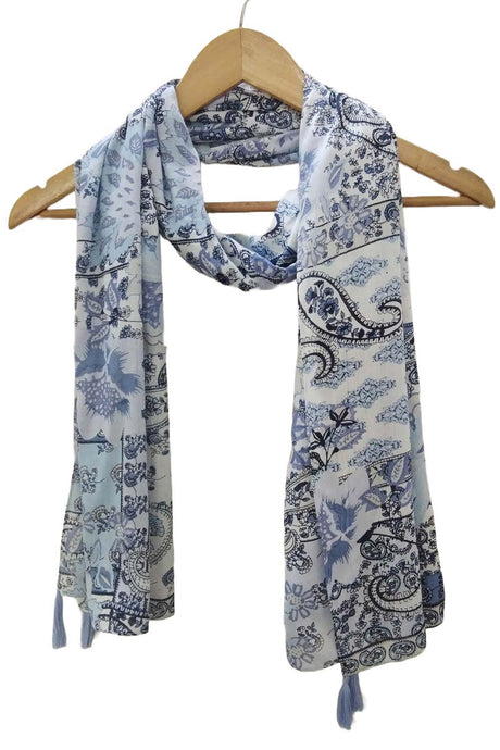 Blue Viscose Scarf