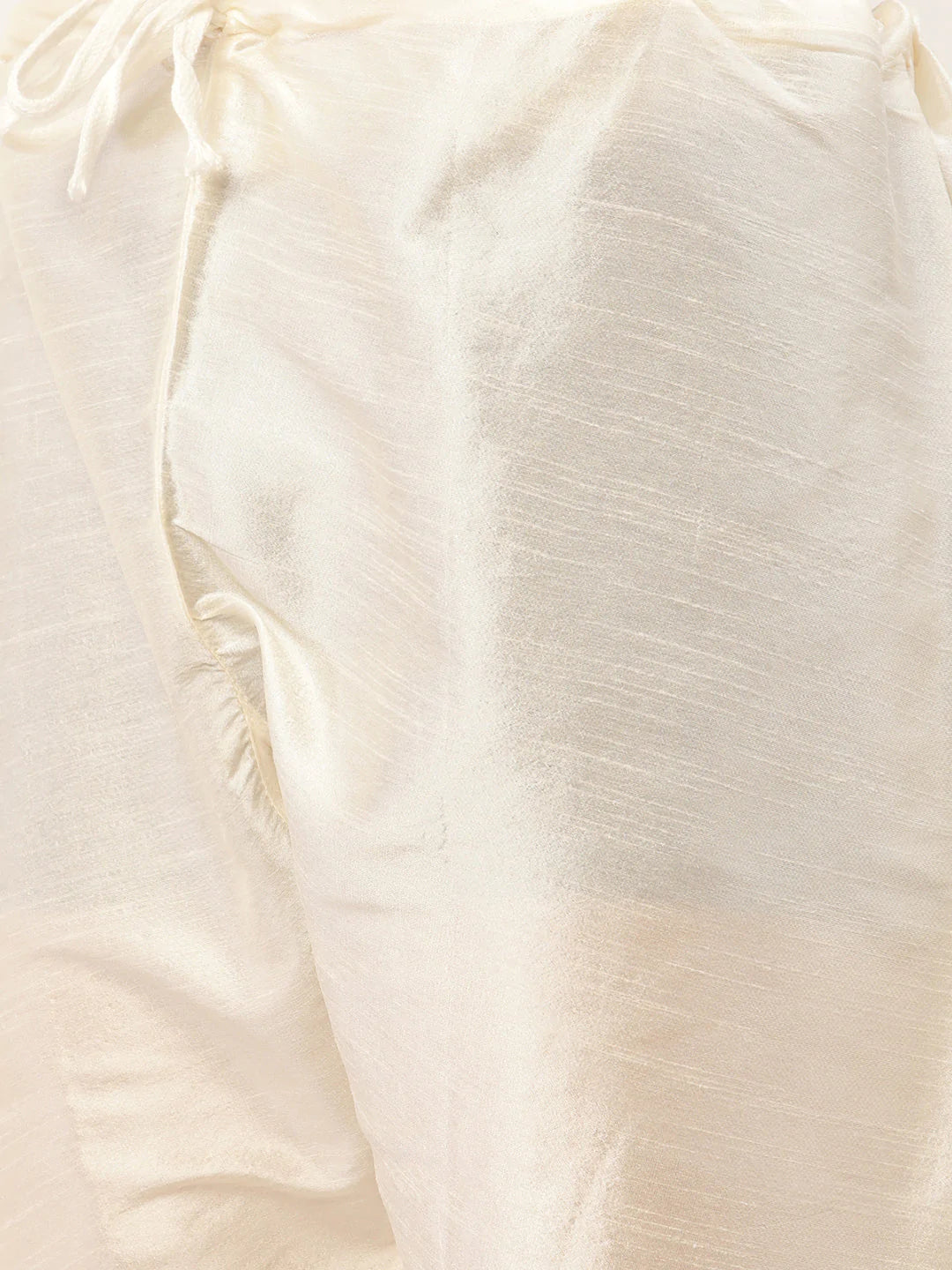Men's Cream Silk Embroidered Kurta Set with Jacket