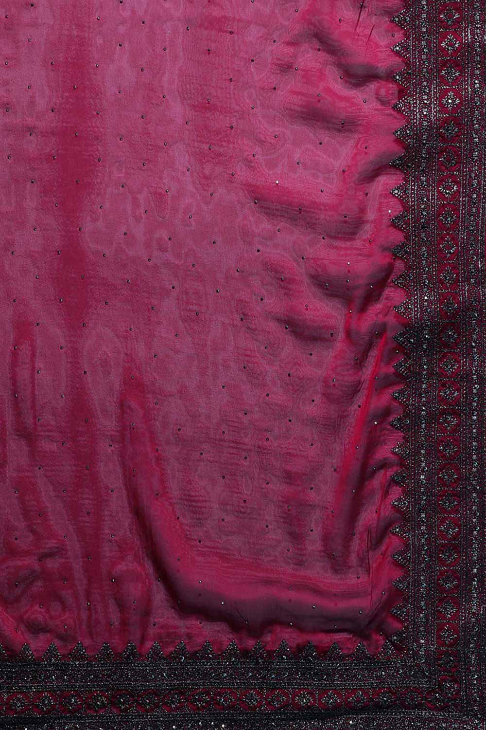 Buy Art Silk Stone Embroidered Saree in Cherry Online - Zoom In