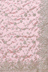 Buy Crepe Embroidered Saree in Pink Online - Zoom Out