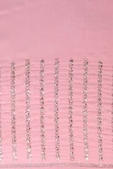 Buy Crepe Sequin Saree in Pink Online - Zoom Out