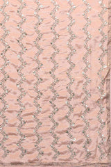 Buy Crepe Sequin Saree in Peach Online - Zoom In