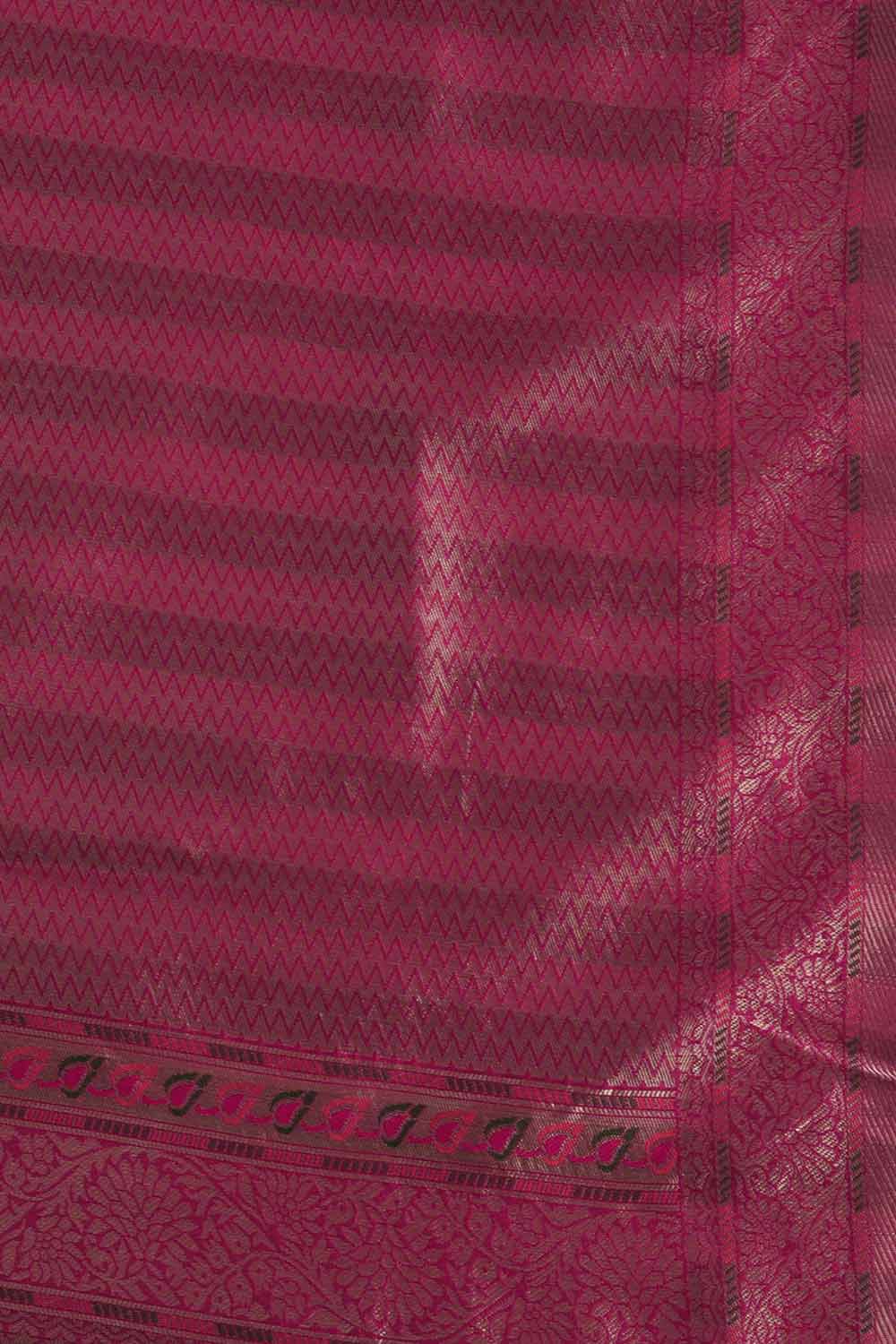 Pink Silk Blend Ethnic Motifs Zari Saree