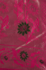 Pink Silk Blend Woven Design Zari Saree