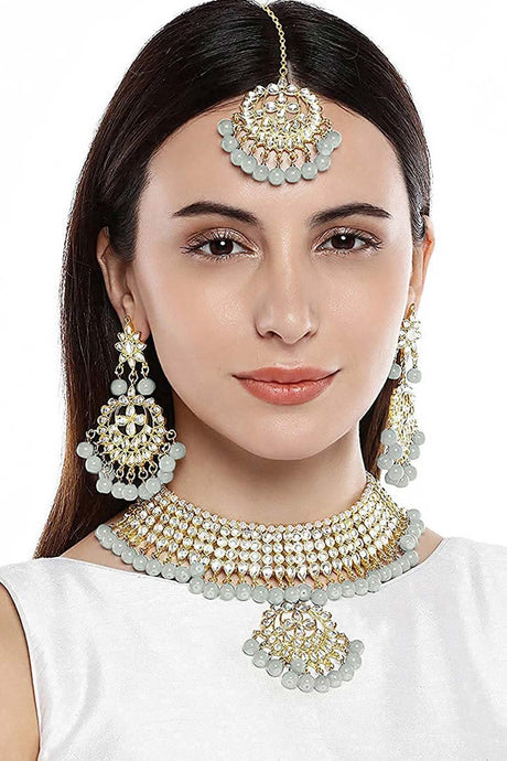Buy Women's Alloy Necklace Set in Grey Online