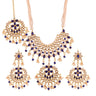 Alloy Necklace Set with Maang Tikka in Blue