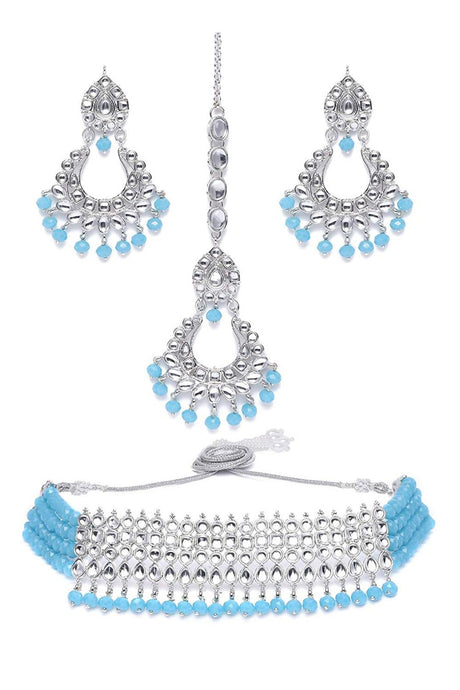 Shop Women's Necklace Set in Silver and Turquoise
