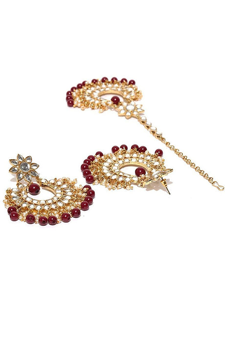 Shop Women's Necklace Set in Red and Gold