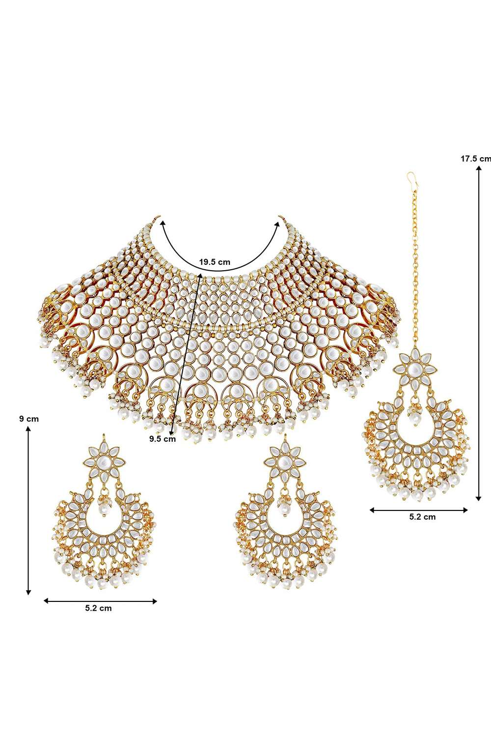 Buy Online White and Gold Jewellery Set