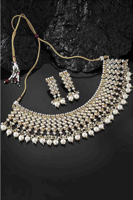 Buy Women's Alloy Necklace Set in White