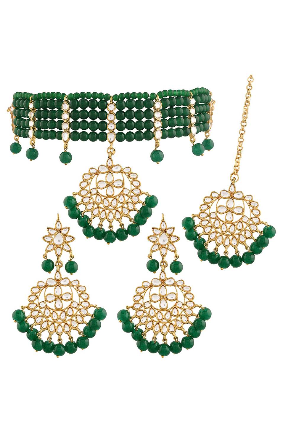 Buy Women's Alloy Necklace Set in Green