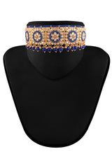 Buy Women's Alloy Necklace Set in Blue Online - Back