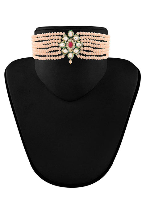 Buy Women's Alloy Necklace Set in Cream Online - Back