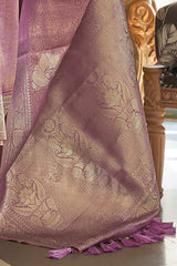 Buy Mauve Art Silk Ethnic Motif Design Saree Online - Zoom In