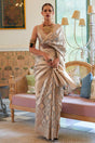 Buy Off White Tissue Geometric Design Saree Online