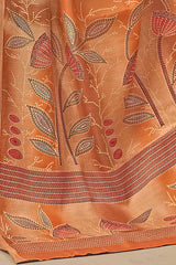 Tussar Silk Mustard Printed Celebrity Saree