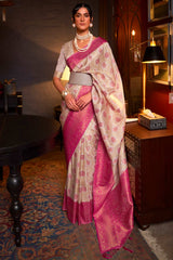 Buy Pink Art Silk Paisley Design Saree Online