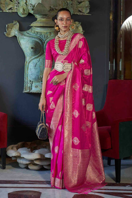 Buy Pink Art Silk Bagh Design Saree Online