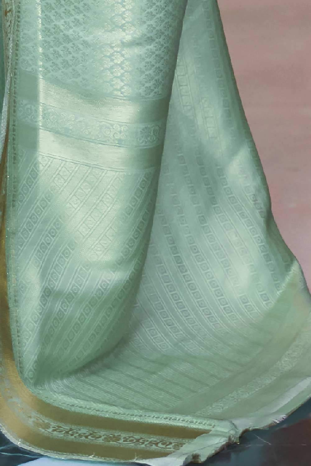 Buy Sea Green Art Silk Paisley Design Saree Online - Side