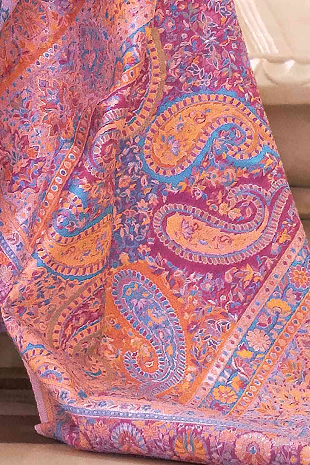 Buy Lavender Art Silk Floral Design Saree Online - Side