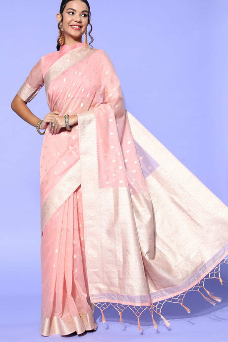 Buy Peach Modal Floral Design Saree Online