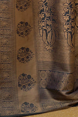 Buy Beige Nylon Bagh Design Saree Online - Side