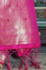 Buy Pink Art Silk Leheriya Design Saree Online - Side