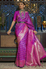 Buy Purple Art Silk Leheriya Design Saree Online