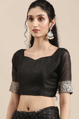 Modal Polka Dot Saree In Black