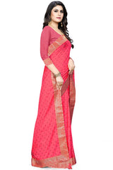 Buy Art Silk Woven Saree in Light Pink Online - Front