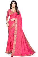 Buy Art Silk Woven Saree in Light Pink Online