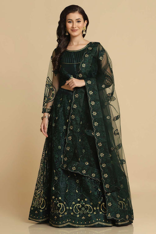 Buy Dark Green Lehenga Choli Sets for Women by Purvaja Online | Ajio.com