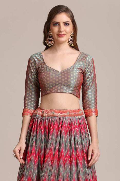 Bridal Lehengas : Grey soft net sequence and zari worked ...