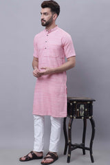 Buy Men's Red Cotton Solid Long Kurta Top Online - Zoom Out
