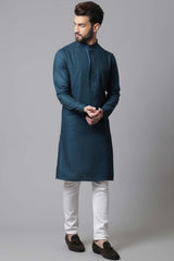 Buy Men's Green Rayon Self-design Long Kurta Online - KARMAPLACE