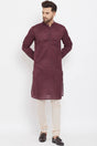 Buy Men's Rayon Printed Kurta in Maroon Online